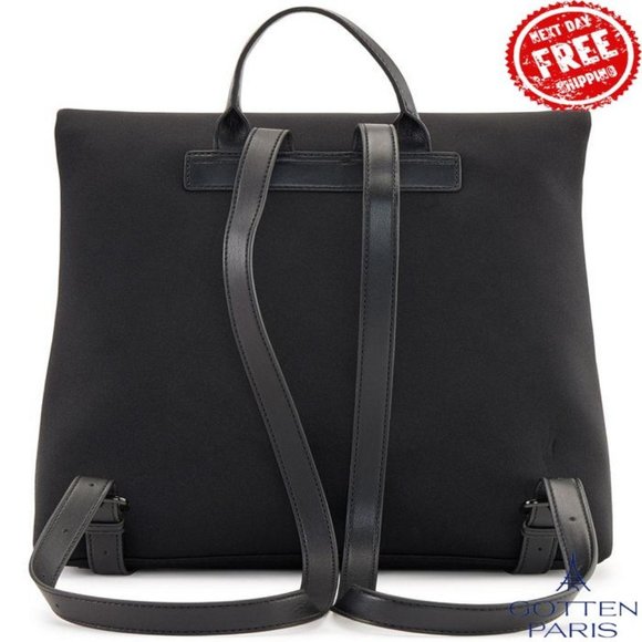 DKNY Tilly Logo Medium Zip-Top Flap Backpack Black/Black Women\'s Bag main image 5